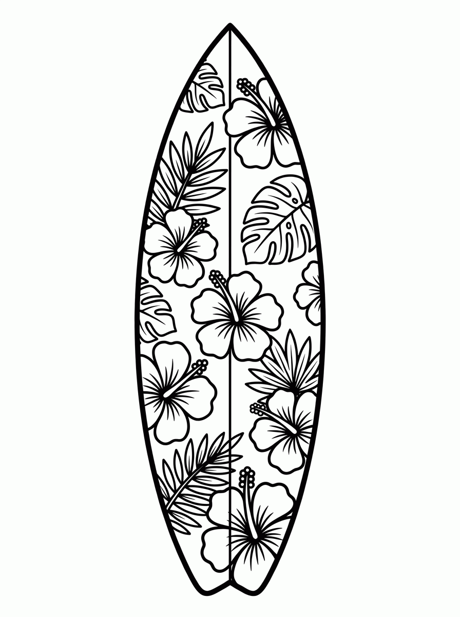 Prancha com Flores para colorir