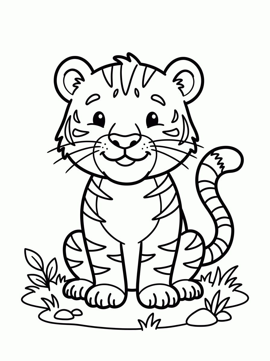 Tigre Bebe para colorir
