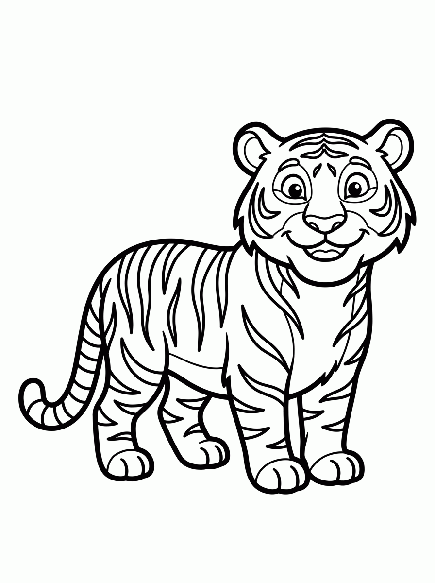Tigre Listrado para colorir