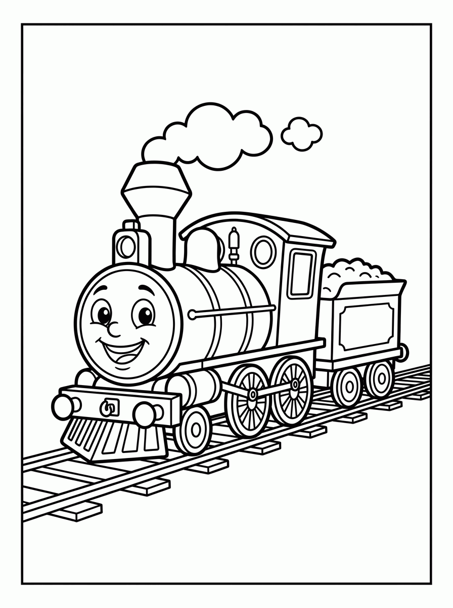 Trem a Vapor para colorir