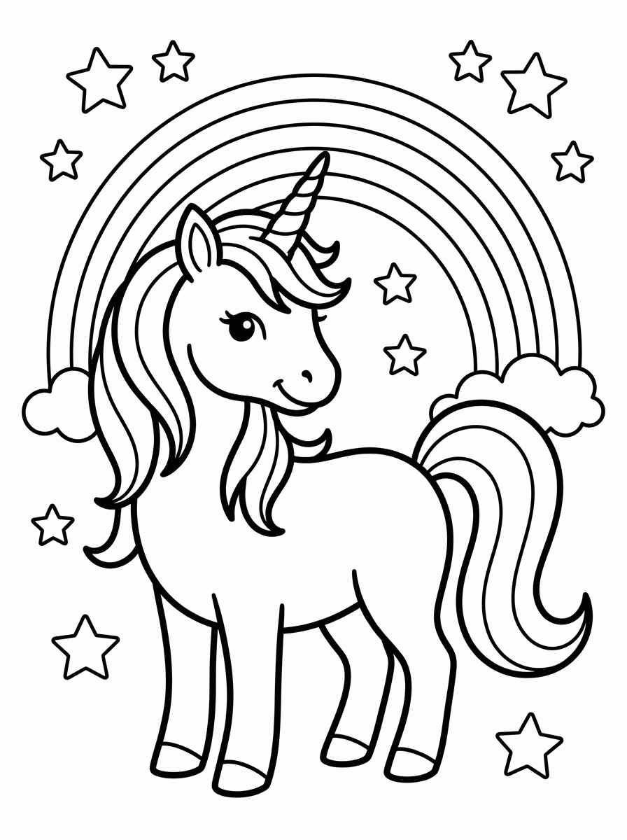 Unicórnio Mágico para colorir