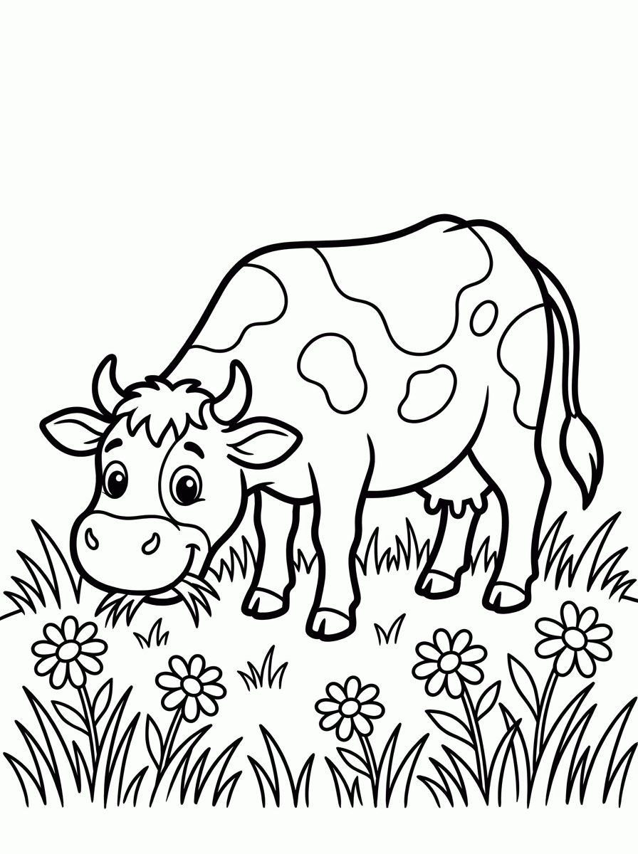 Vaca no Pasto para colorir