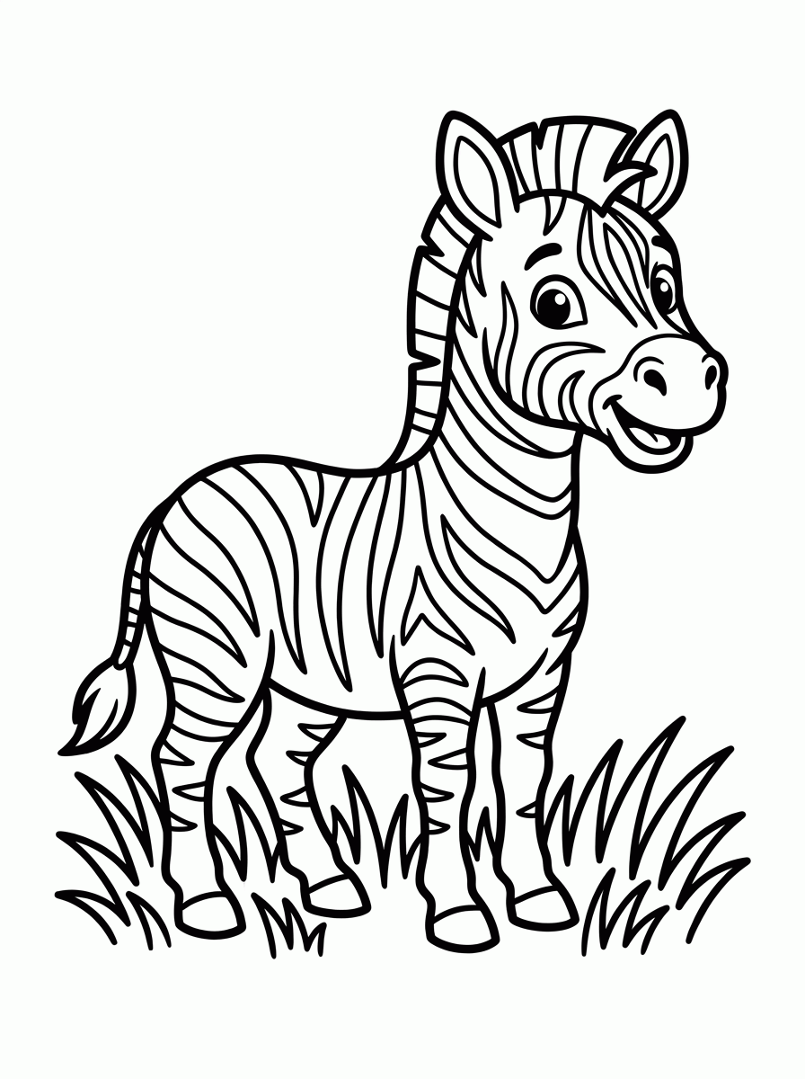 Zebra na Savana para colorir