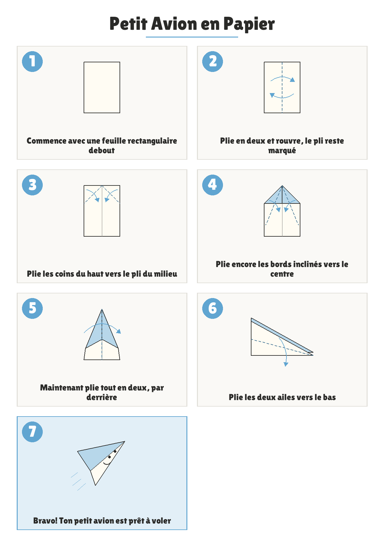 Comment plier : Petit Avion en Papier