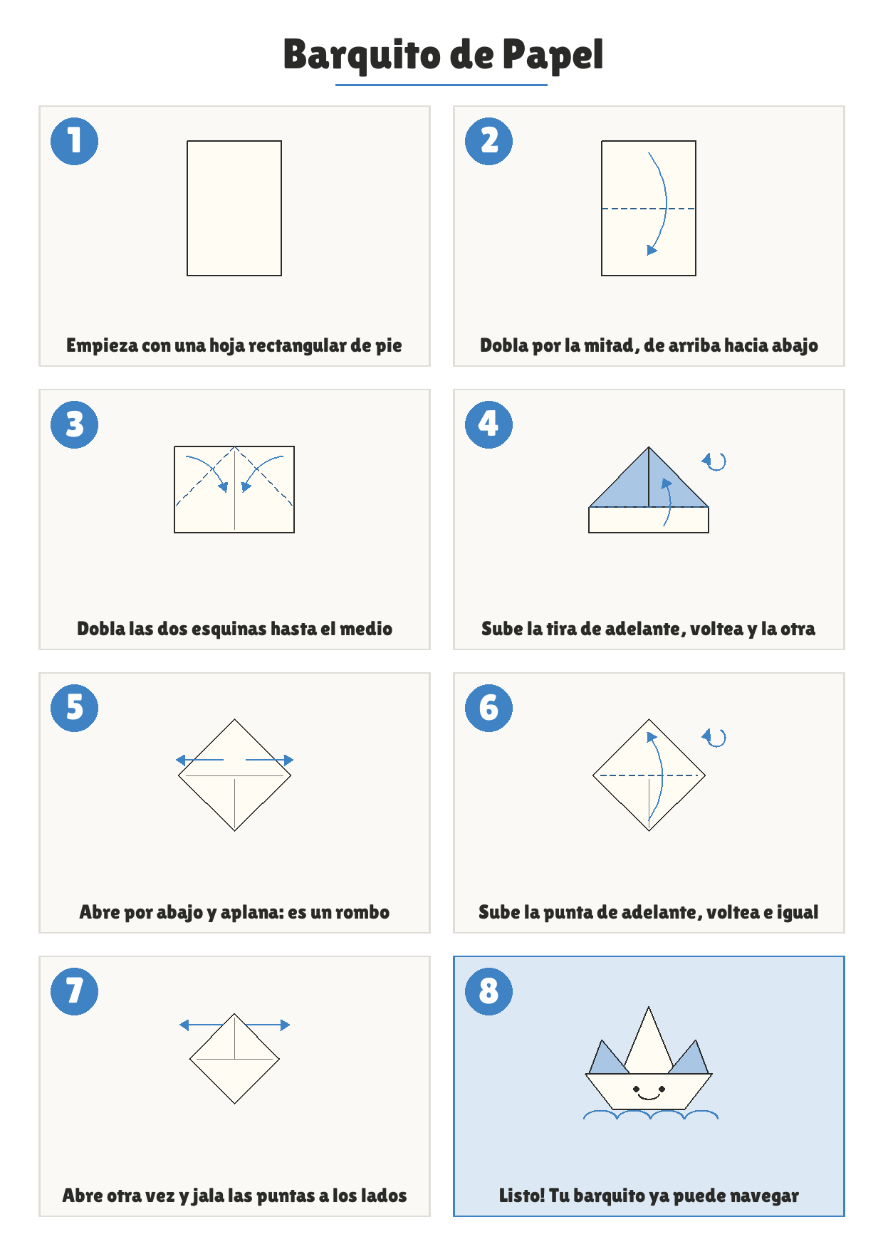 Cómo doblar: Barquito de Papel