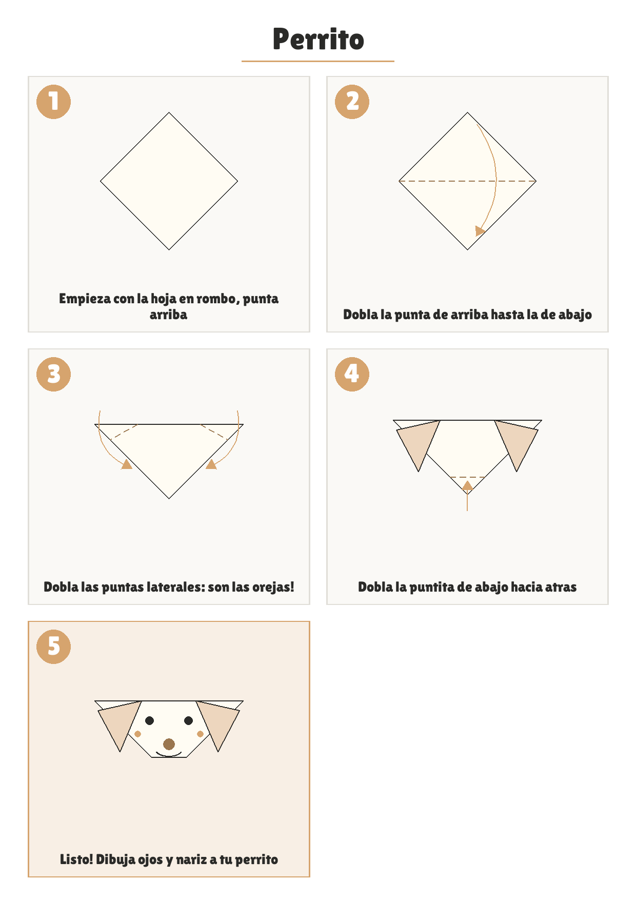 Cómo doblar: Perrito