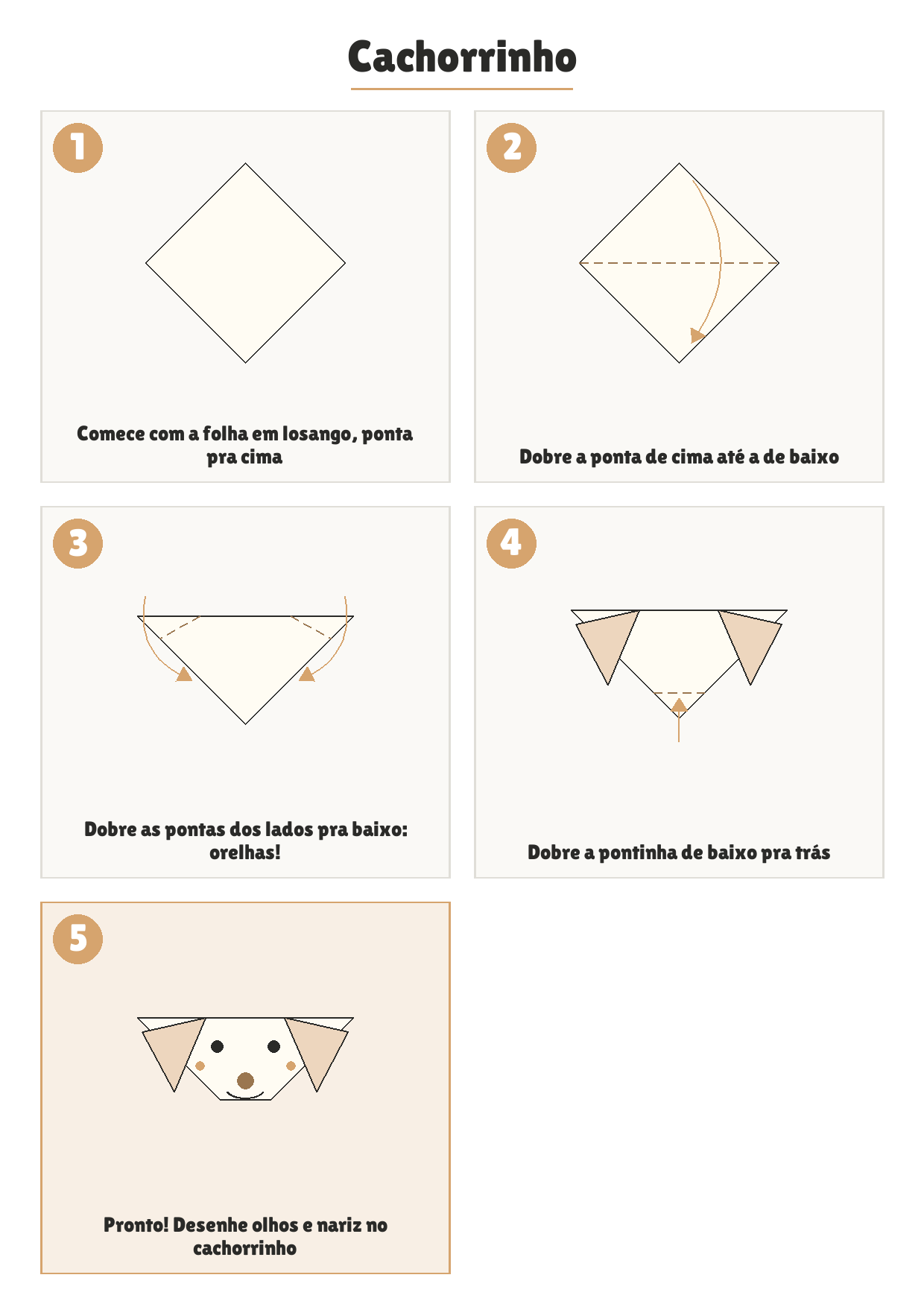 Como dobrar: Cachorrinho