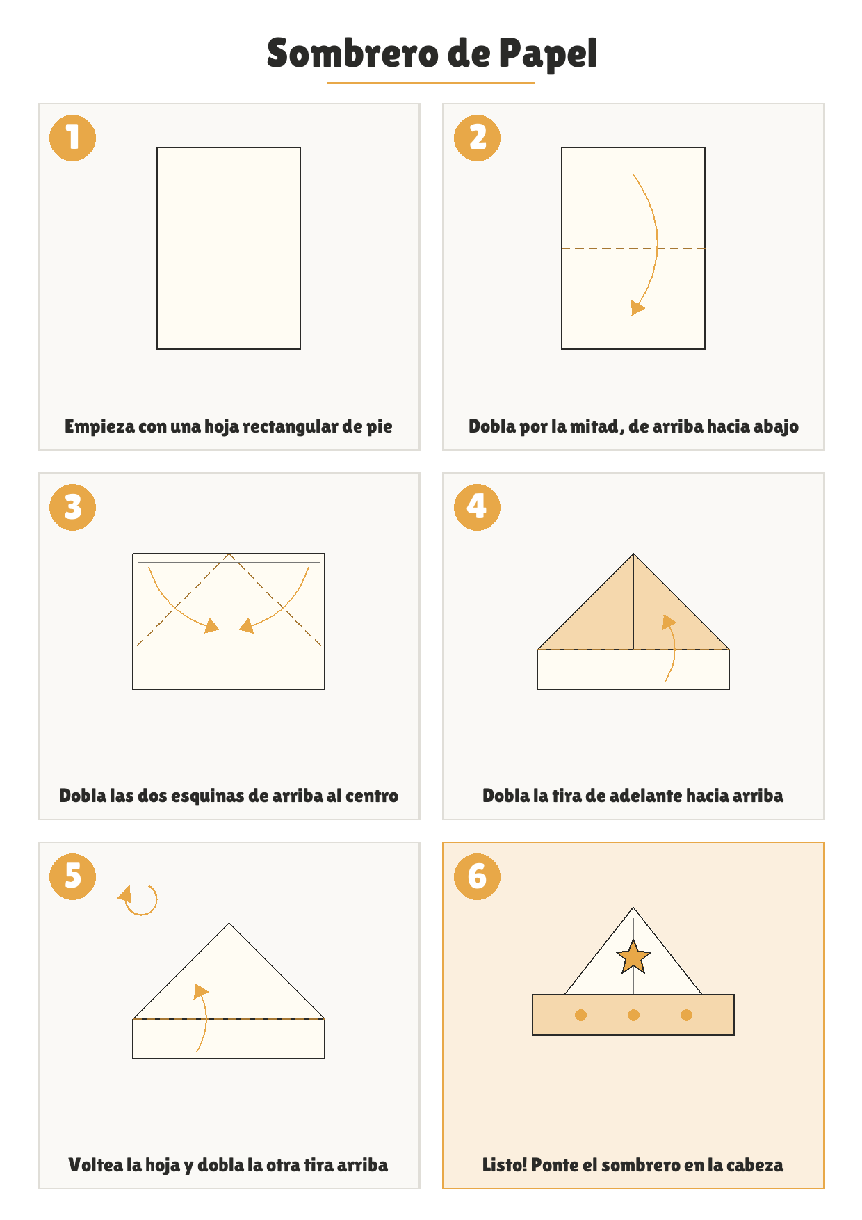 Cómo doblar: Sombrero de Papel