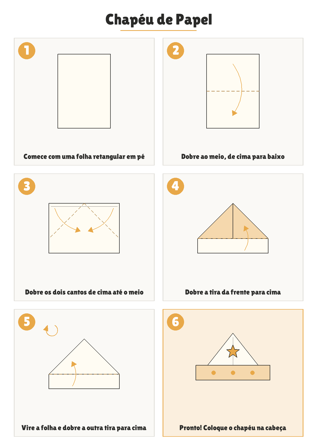 Como dobrar: Chapéu de Papel