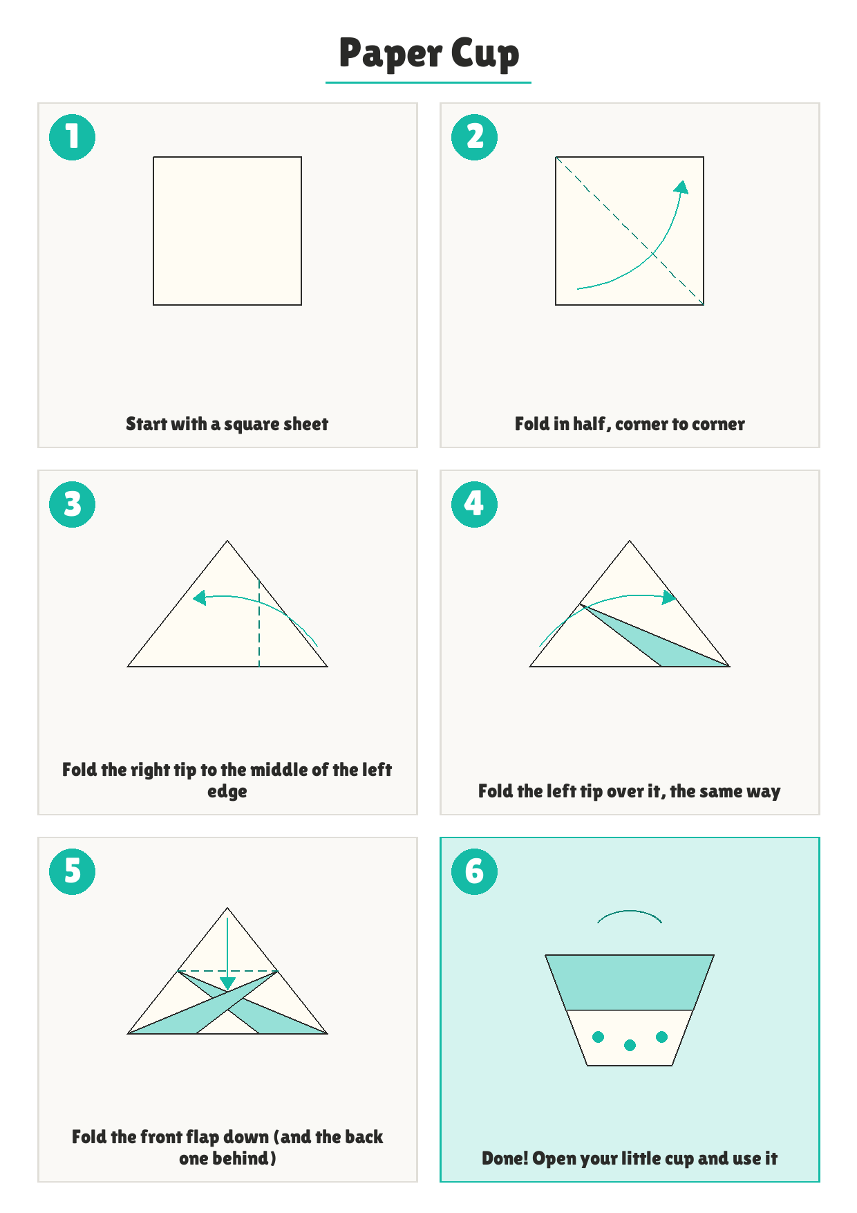 How to fold: Paper Cup