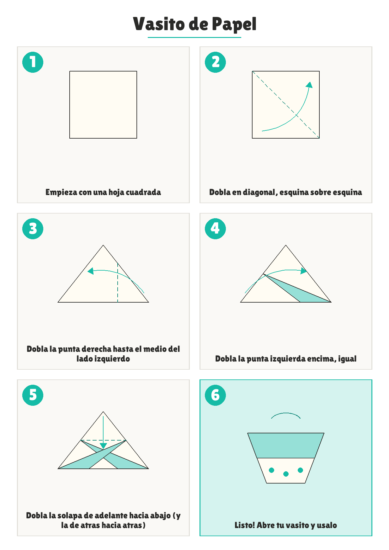 Cómo doblar: Vasito de Papel