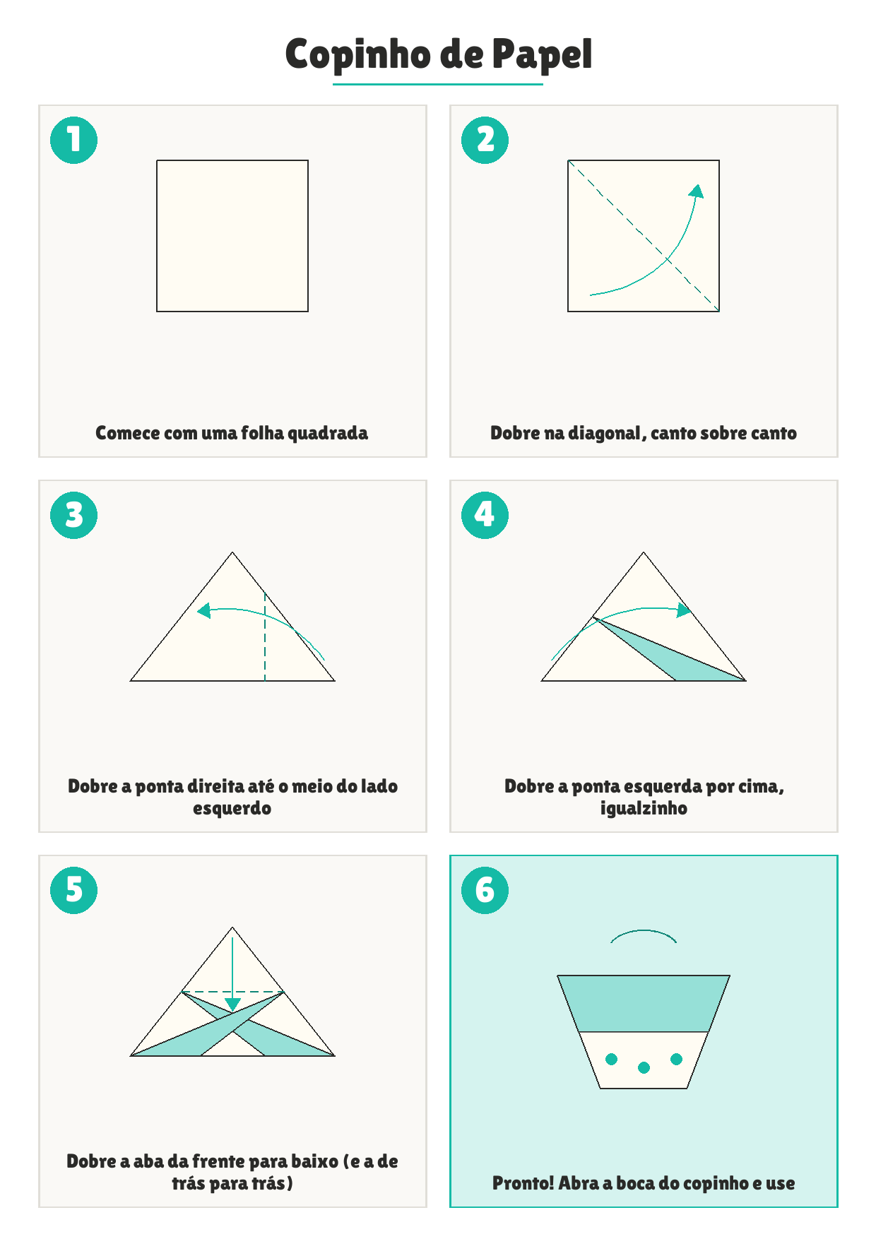Como dobrar: Copinho de Papel