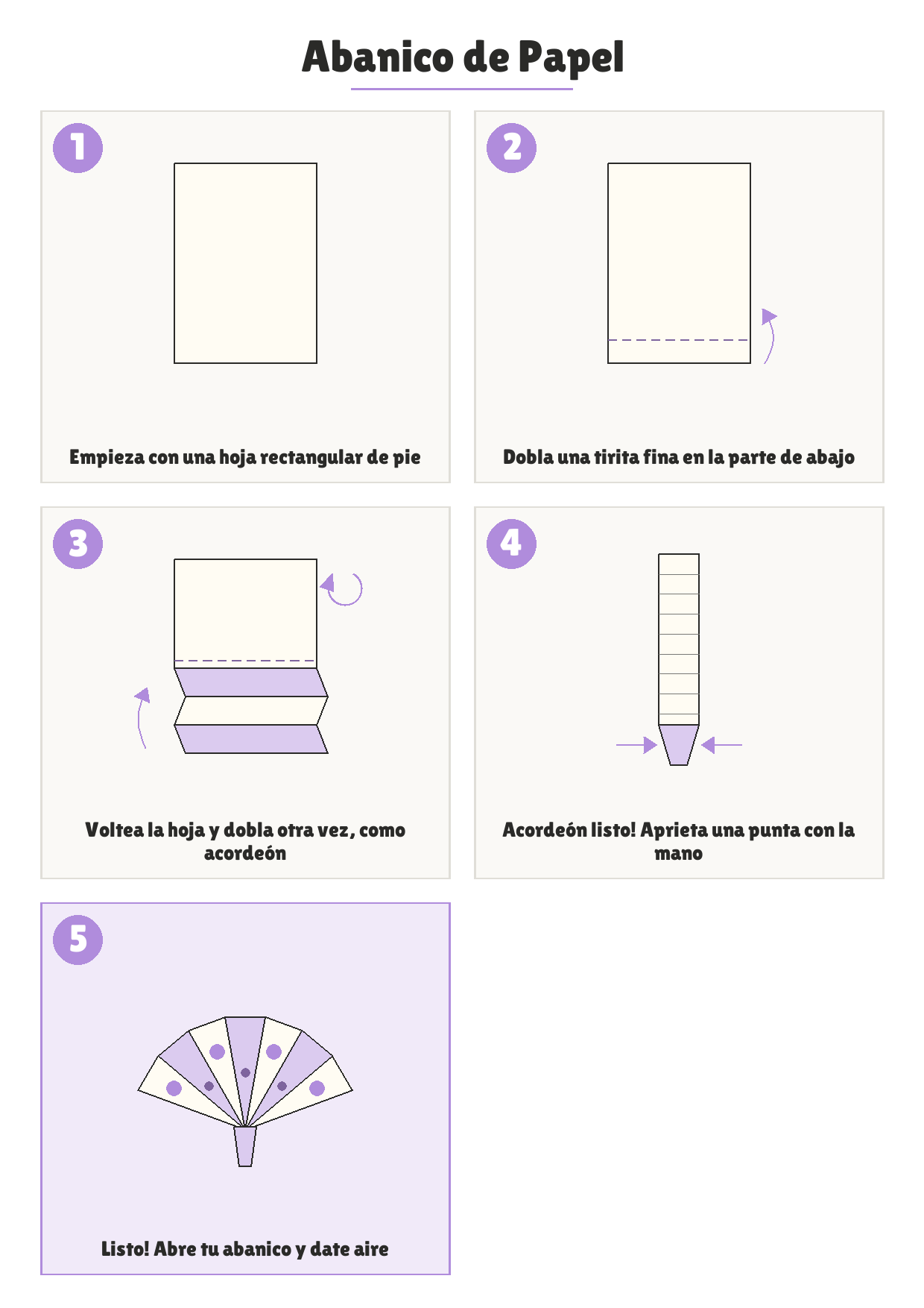 Cómo doblar: Abanico de Papel