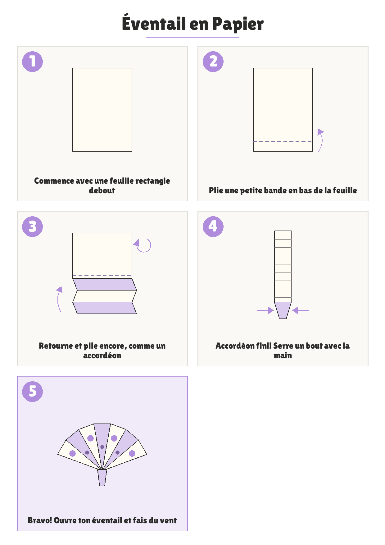 Comment plier : Éventail en Papier