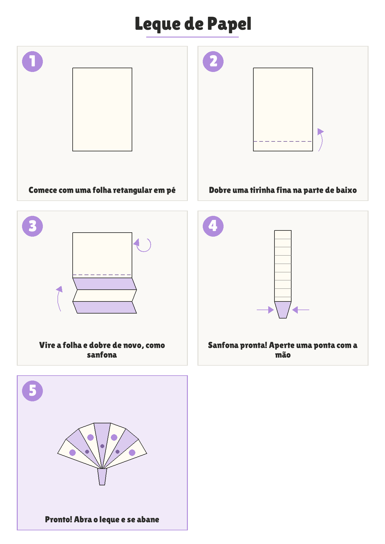 Como dobrar: Leque de Papel