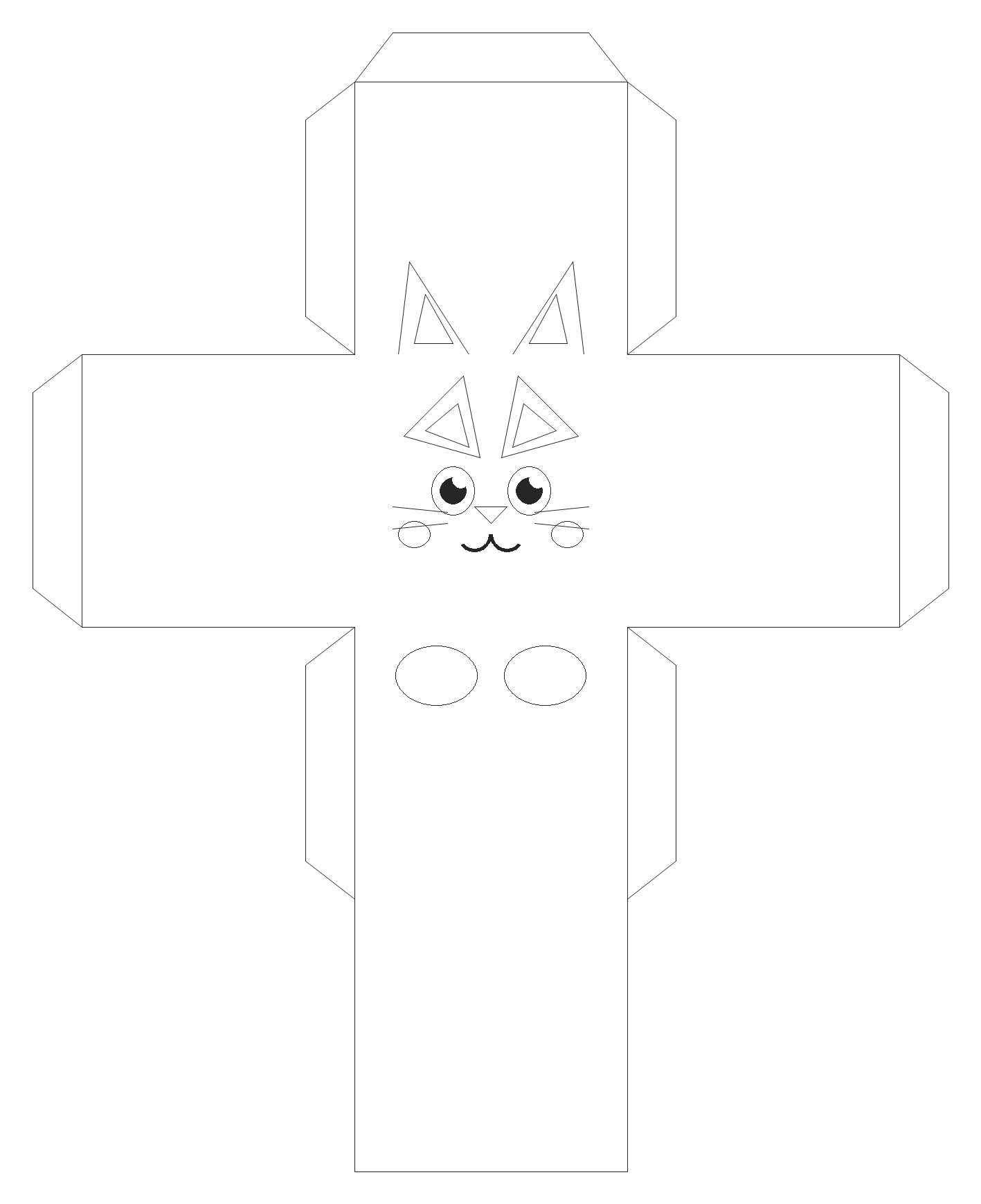 Gato de papel pra colorir