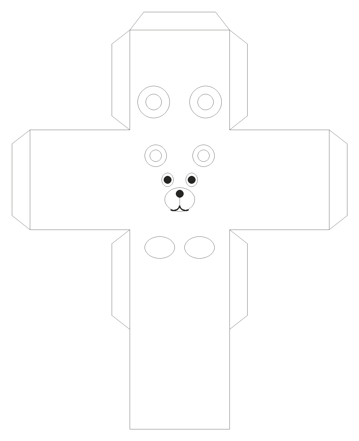 Ursinho de papel pra colorir