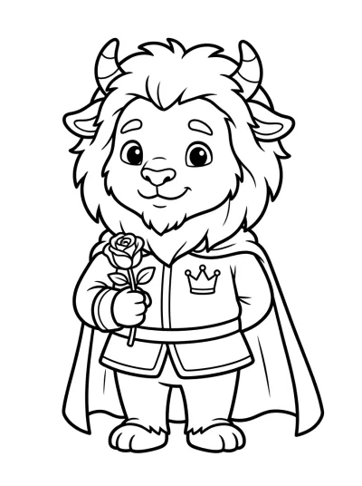 Desenho de Príncipe Encantado com a Rosa para colorir