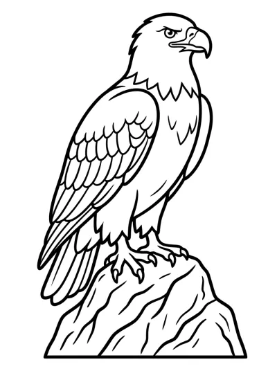 Desenho de Águia na Rocha para colorir