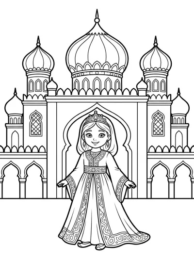 Desenho de Princesa do Palácio para colorir