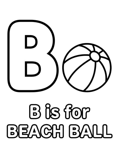 Desenho de Letra B de Bola para colorir