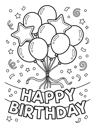 Desenho de Balões de Festa para colorir