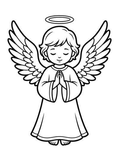 Desenho de Anjinho com Asas para colorir