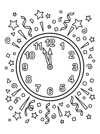 Desenho de Relógio da Meia-Noite para colorir