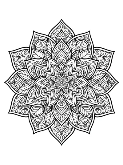 Desenho de Flor Antiestresse para colorir