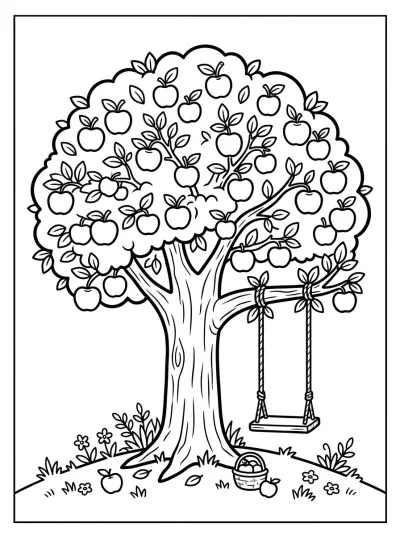 Desenho de Macieira para colorir