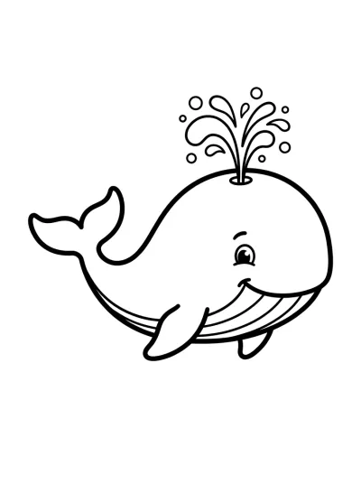 Desenho de Baleia com Esguicho para colorir