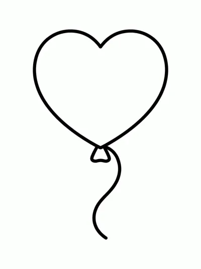 Desenho de Balão de Coração para colorir