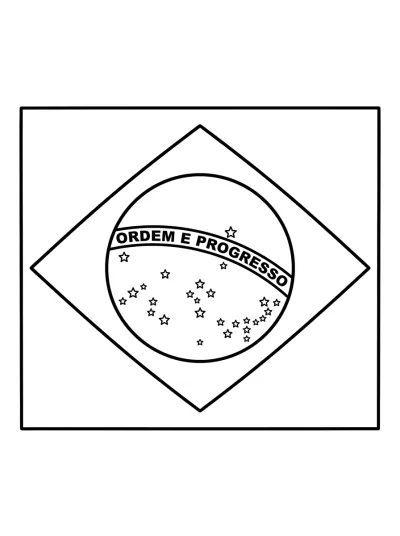 Desenho de Bandeira Brasileira para colorir