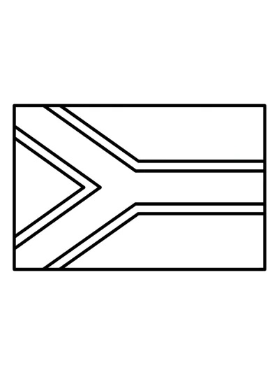 Desenho de Bandeira da Africa do Sul (Flat) para colorir