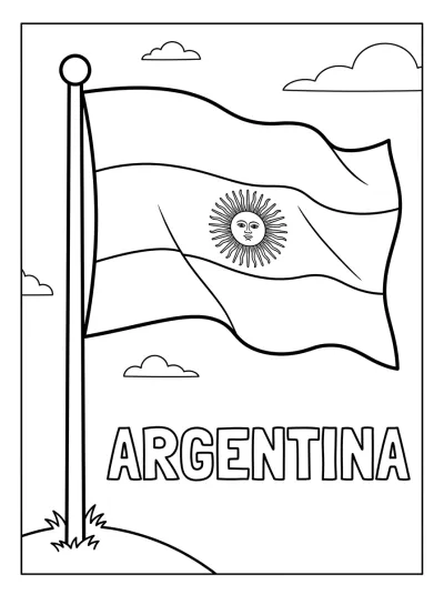 Bandeira Argentina para colorir