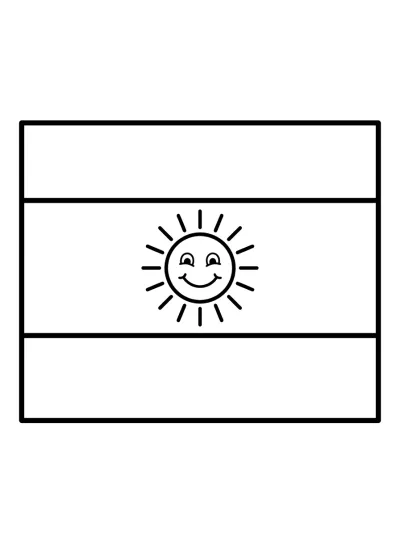 Desenho de Bandeira da Argentina (Flat) para colorir