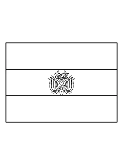 Desenho de Bandeira da Bolivia (Flat) para colorir