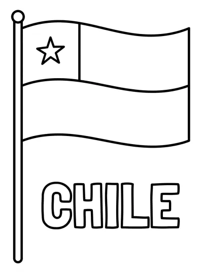 Bandeira Chile para colorir