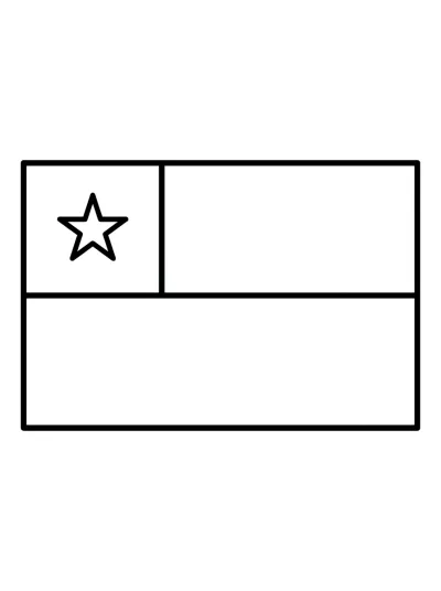 Desenho de Bandeira do Chile (Flat) para colorir
