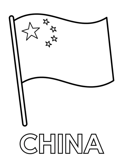Bandeira China para colorir