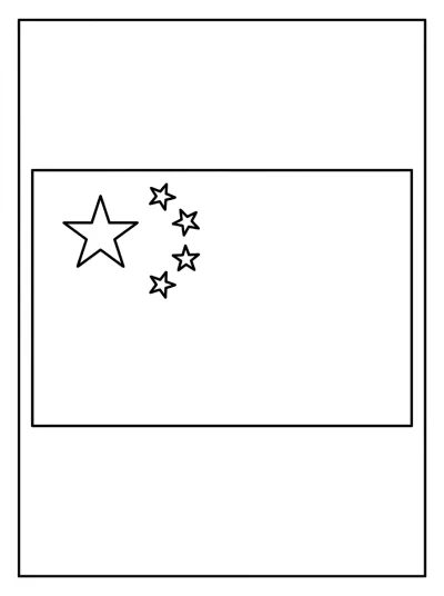Desenho de Bandeira da China (Flat) para colorir