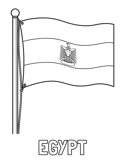 Bandeira Egito para colorir