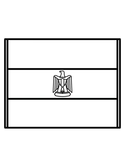 Desenho de Bandeira do Egito (Flat) para colorir