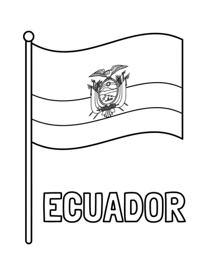 Bandeira Equador para colorir
