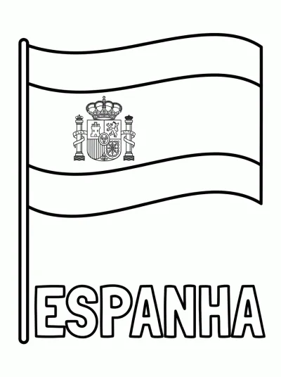 Bandeira Espanha para colorir