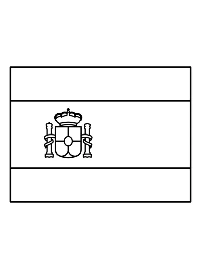 Desenho de Bandeira da Espanha (Flat) para colorir