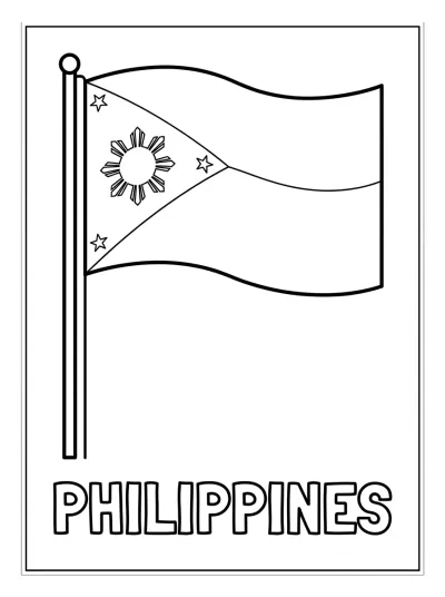 Bandeira Filipinas para colorir