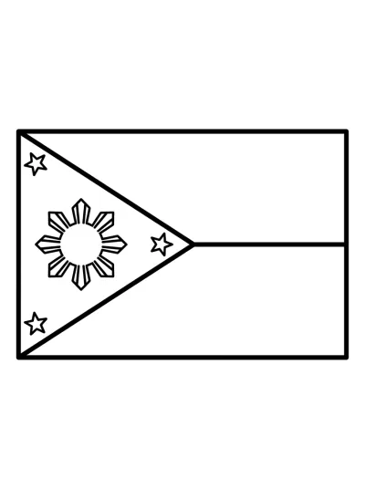 Desenho de Bandeira das Filipinas (Flat) para colorir
