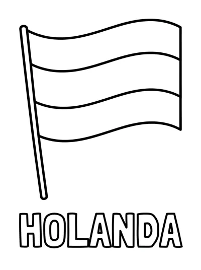 Bandeira Holanda para colorir