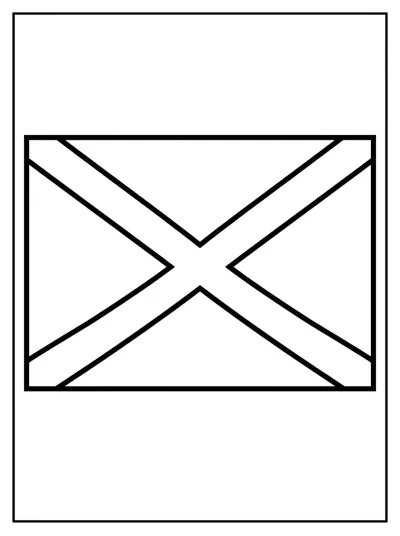 Desenho de Bandeira da Jamaica (Flat) para colorir